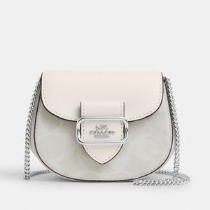 Coach Morgan Card Case On A Chain In Signature Canvas